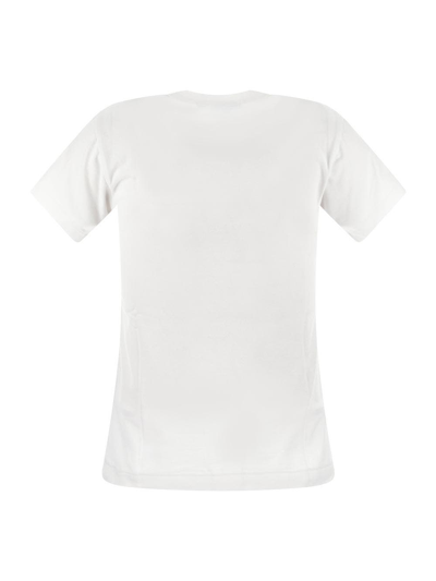 Shop Comme Des Garçons Play Heart Print Crewneck T-shirt In White