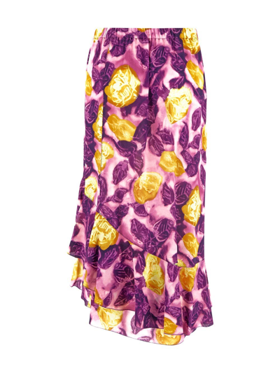 Shop Marni Morning Blossom Sable' Skirt In Purple