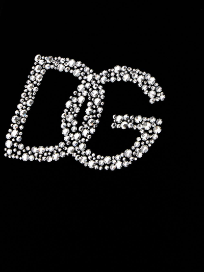 Shop Dolce & Gabbana D&g Crystal Logo Tank Top In Black