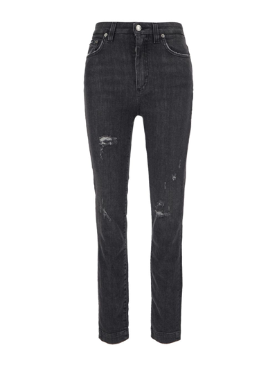 Shop Dolce & Gabbana Audrey Skinny Jeans In Grey
