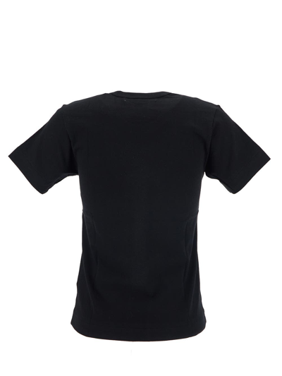 Comme Des Garçons Play Upside Down Logo Print T-shirt In Black