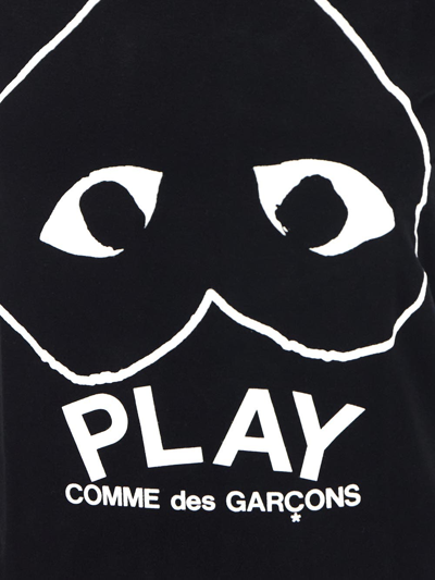 Shop Comme Des Garçons Play Logo Print T-shirt In Black