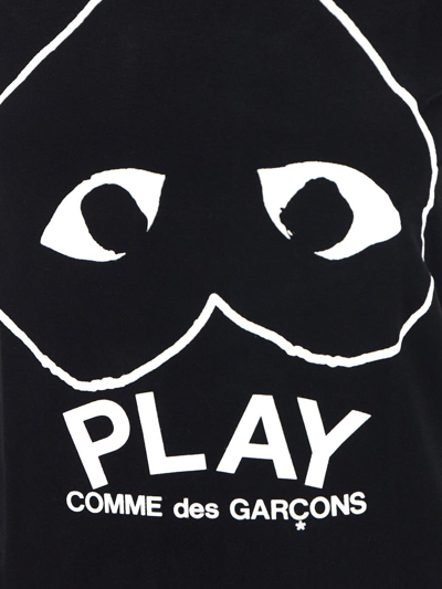 Comme Des Garçons Play Upside Down Logo Print T-shirt In Black