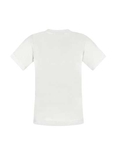 Shop Comme Des Garçons Play Double Heart T-shirt In White