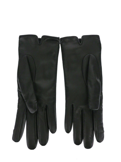 Shop Gucci Leather Gloves Horsebit In Black