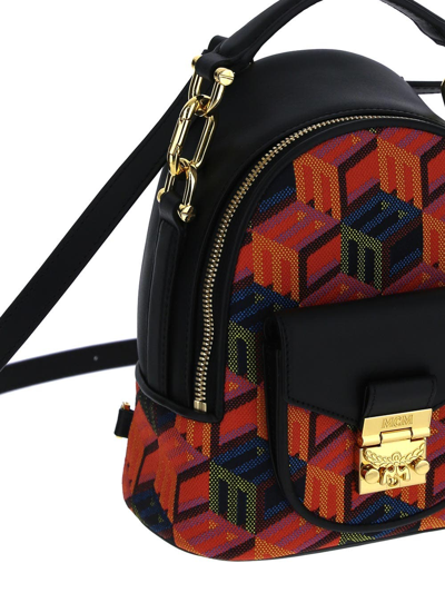 Shop Mcm Logo Backpack In Multicolor