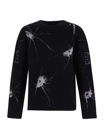 Shop Givenchy Sweater In Mohair With Spiders Pattern In Black