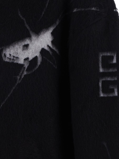 Shop Givenchy Sweater In Mohair With Spiders Pattern In Black
