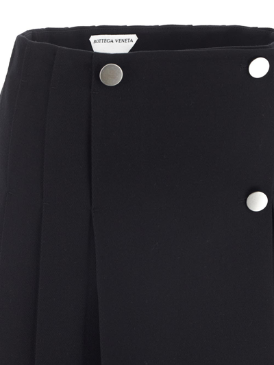 Shop Bottega Veneta Pleated Skirt In Black