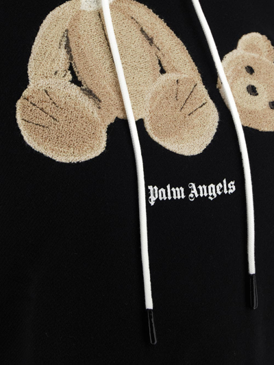 Shop Palm Angels Teddy Bear Hoodie In Black