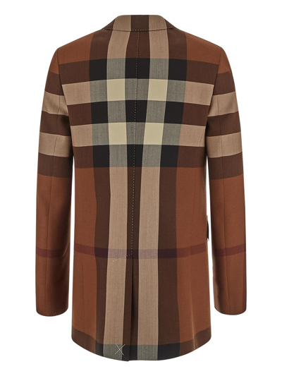 Shop Burberry Jacket Woman In Brown