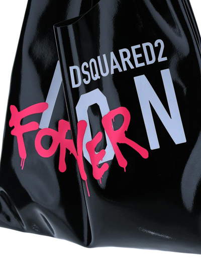 Dsquared2 Shopping Bag With Icon Forever Print In Black | ModeSens