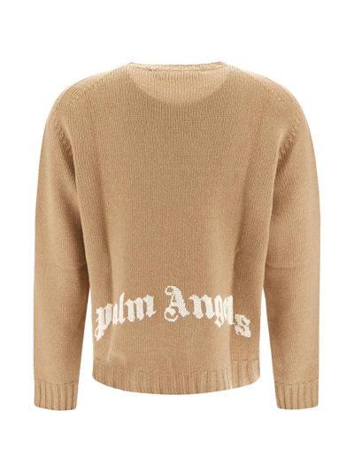 Shop Palm Angels Rec Logo Sweater In Beige
