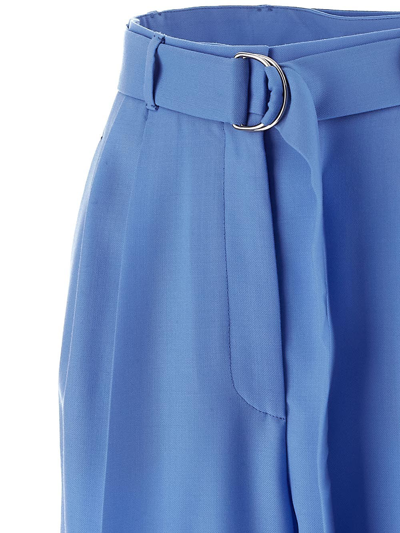 Shop Miu Miu Trousers Woman In Blue