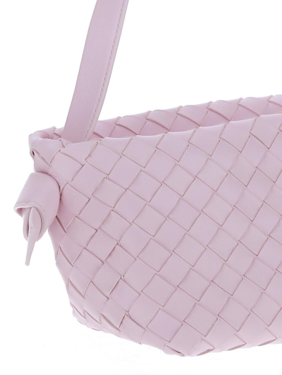 Shop Bottega Veneta Tie Leather Shoulder Bag In Pink