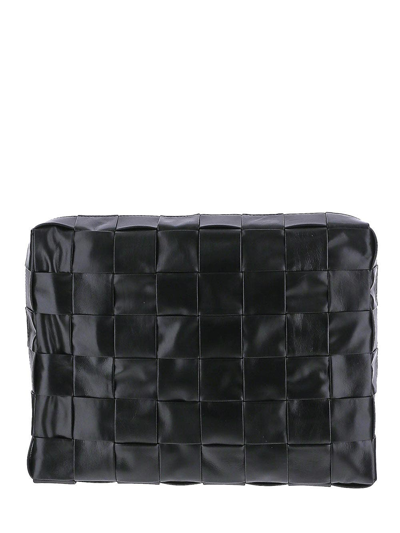 Shop Bottega Veneta Intrecciato Shoulder Bag In Black