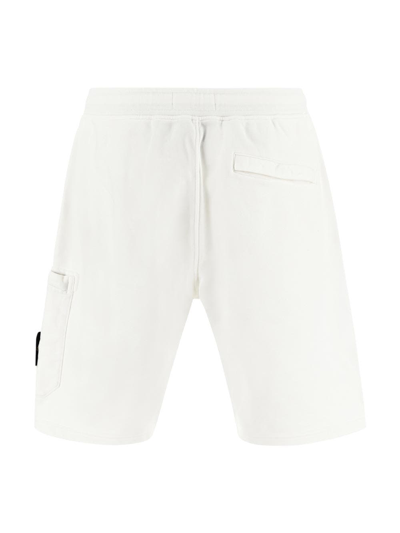 Shop Stone Island Logo Patch Shorts In White