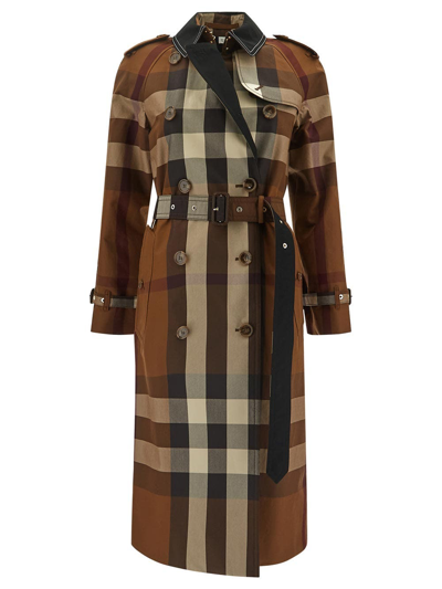 Shop Burberry Trench Woman In Brown