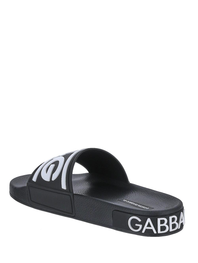 Shop Dolce & Gabbana Rubber Slides In Black