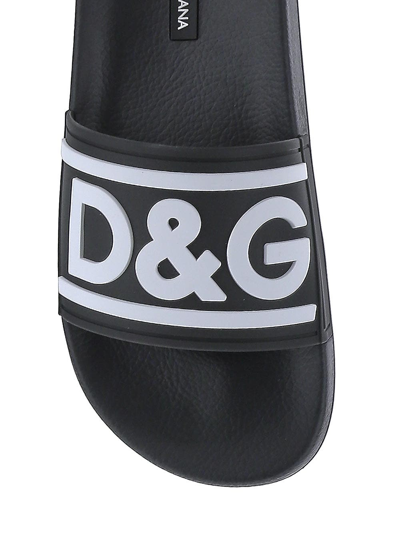 Shop Dolce & Gabbana Rubber Slides In Black