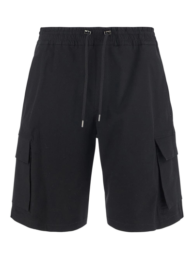 Shop Neil Barrett Loose Low Rise Cargo Shorts In Black