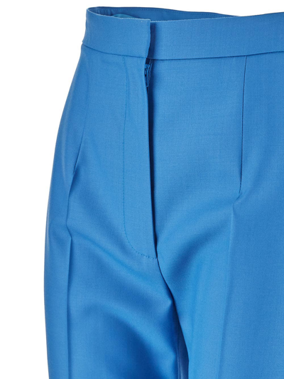 Shop Alexander Mcqueen High-waisted Straight Leg Trousers In Blue