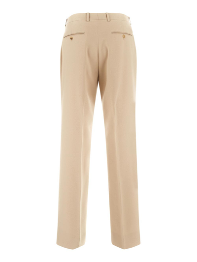 Shop Gucci Fluid Drill Pant In Beige