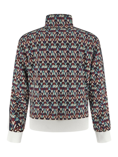 Shop Valentino Optical Print Sweatshirt In Multicolor