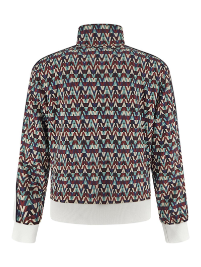 Valentino Stripe-detail Optical Print Jacket In Multicolor