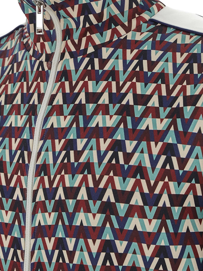 Valentino Stripe-detail Optical Print Jacket In Multicolor