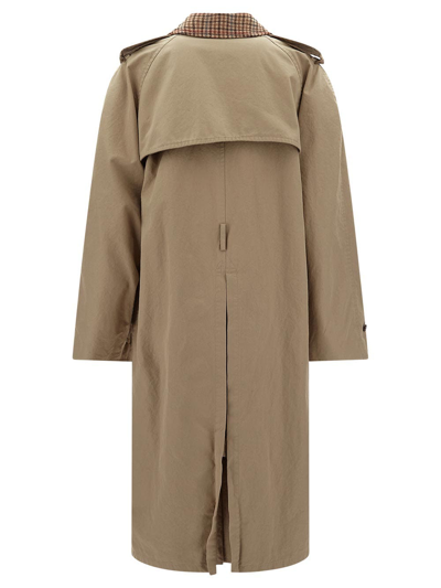 Shop Balenciaga Reversible Trench Coat In Beige