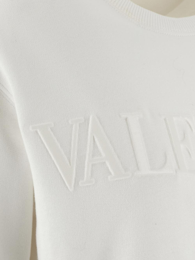 Shop Valentino Embossed Logo Sweatshirt In White