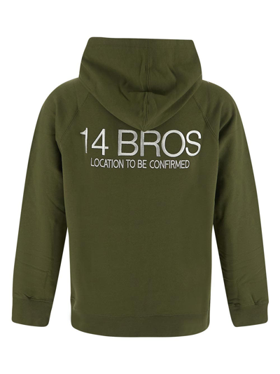 Shop 14 Bros Embossed Logo Hoodie In Green
