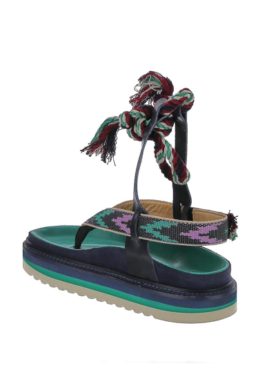 Shop Isabel Marant Ikat Chunky Sandals In Green