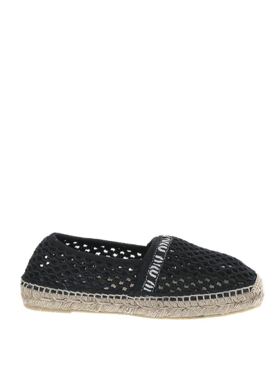 Shop Miu Miu Black Espadrilles