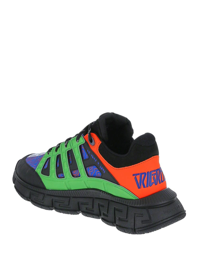 Shop Versace Trigreca Lace-up Sneakers In Multicolor