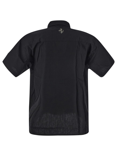 Shop Ferrari Prancing Horse Logo-print Shirt In Black