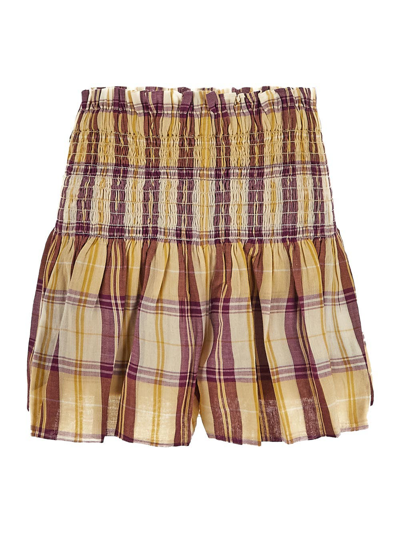 Shop Isabel Marant Étoile Checkered Shorts In Beige