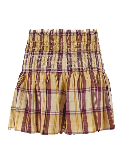 Shop Isabel Marant Étoile Checkered Shorts In Beige