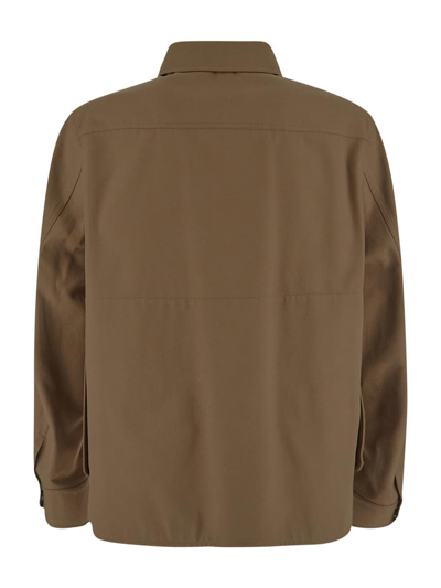 Shop Valentino Shirt Jacket In Brown