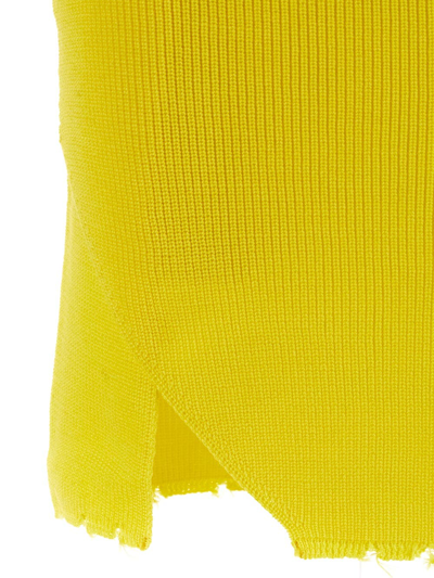 Shop Laneus Knitted Skirt In Yellow