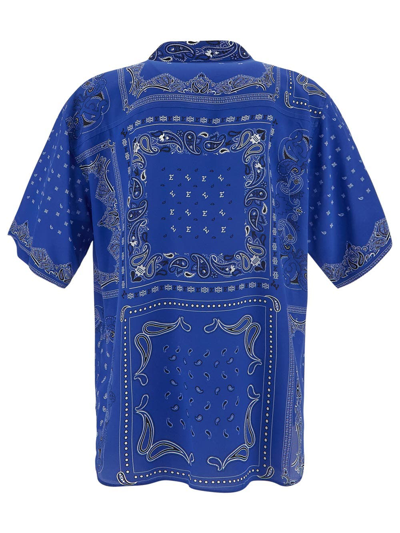 Shop Etro Bandana Print Shirt In Blue