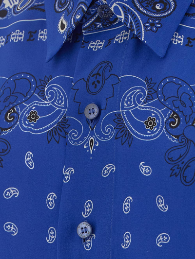 Shop Etro Bandana Print Shirt In Blue