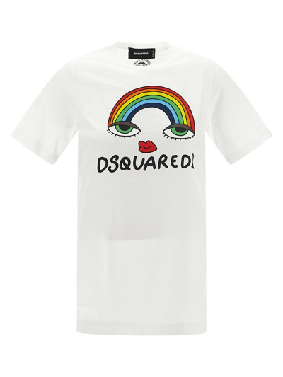 Shop Dsquared2 Rainbow T-shirt In White