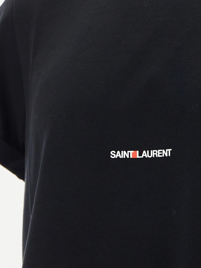 Shop Saint Laurent Logo Print T-shirt In Black