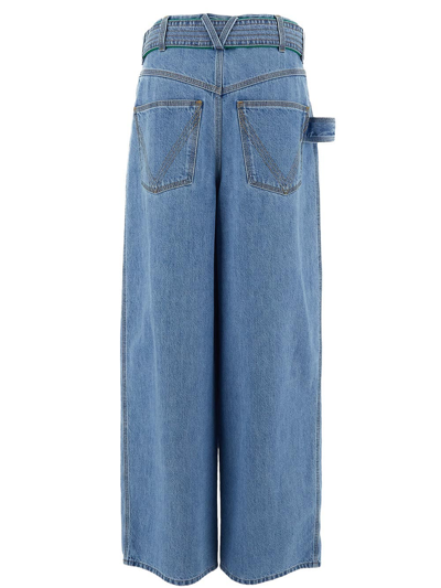 Shop Bottega Veneta Hook Belt Jeans In Blue