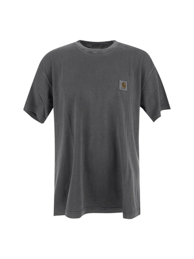 Carhartt Nelson Logo-patch Crewneck T-shirt In Black