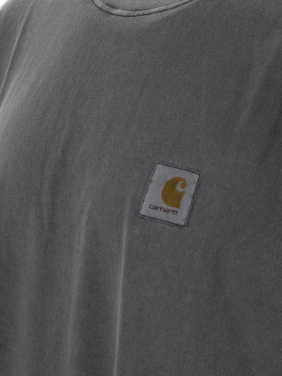 Carhartt Nelson Logo-patch Crewneck T-shirt In Black