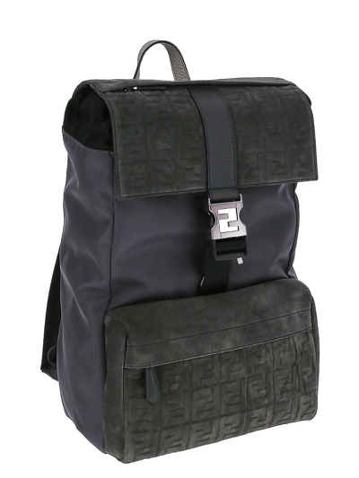 Shop Fendi Medium Ness Backpack In Grey