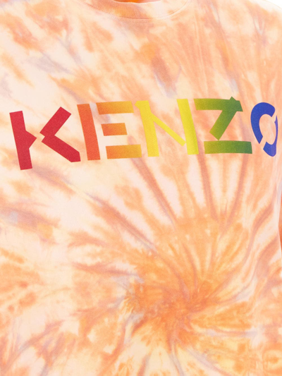 Shop Kenzo Tie-dye T-shirt In Orange